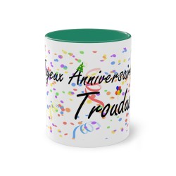 Mug Joyeux anniversaire Trouduc vert foncé