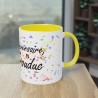 Mug Joyeux anniversaire Trouduc jaune