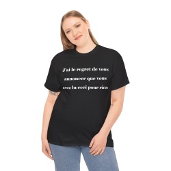 T-shirt j'ai le regret de vous annoncer femme