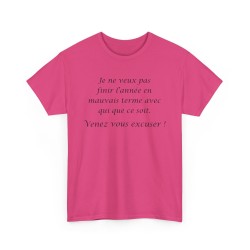 T-shirt je ne veux pas finir fuchsia