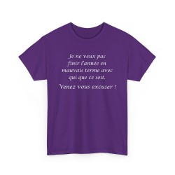 T-shirt je ne veux pas finir violet
