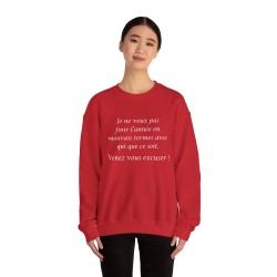 Je ne veux pas finir l’année en mauvais termes avec qui que ce soit. Venez vous excuser - Sweat humour unisexe -
