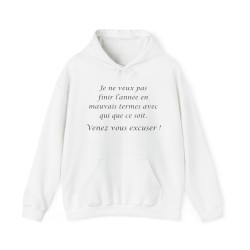 Hoodie je ne veux pas finir blanc