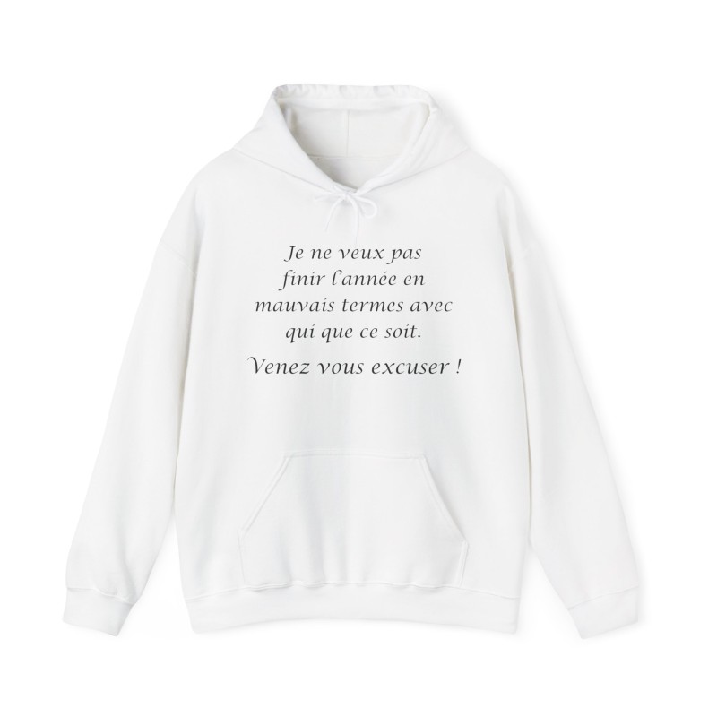 Hoodie je ne veux pas finir blanc