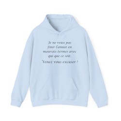 Hoodie je ne veux pas finir bleu clair