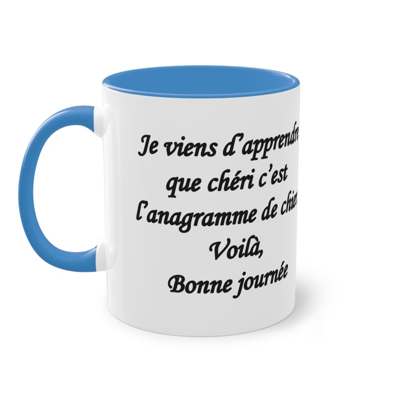 Mug je viens d'apprendre bleu clair