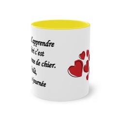 Mug je viens d'apprendre jaune