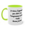 Mug je viens d'apprendre vert clair