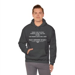 homme avec Hoodie Jamais vous ne prenez l'initiative gris foncé