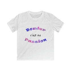 T-shirt enfant blanc Bouder c'est ma passion