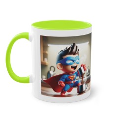 Mug Team Super hero IA Superman vert clair