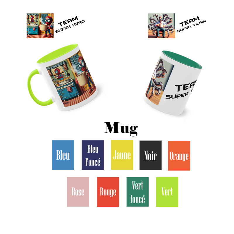 les différentes couleurs du pack