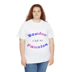 femme avec T-shirt blanc Bouder c'est ma passion