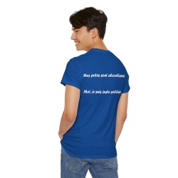 homme avec Tshirt bleu royal unisexe mes potes sont alcooliques