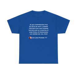 T-shirt je ne comprends pas qu'Eve bleu royal