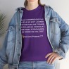 femme avec T-shirt je ne comprends pas qu'Eve violet