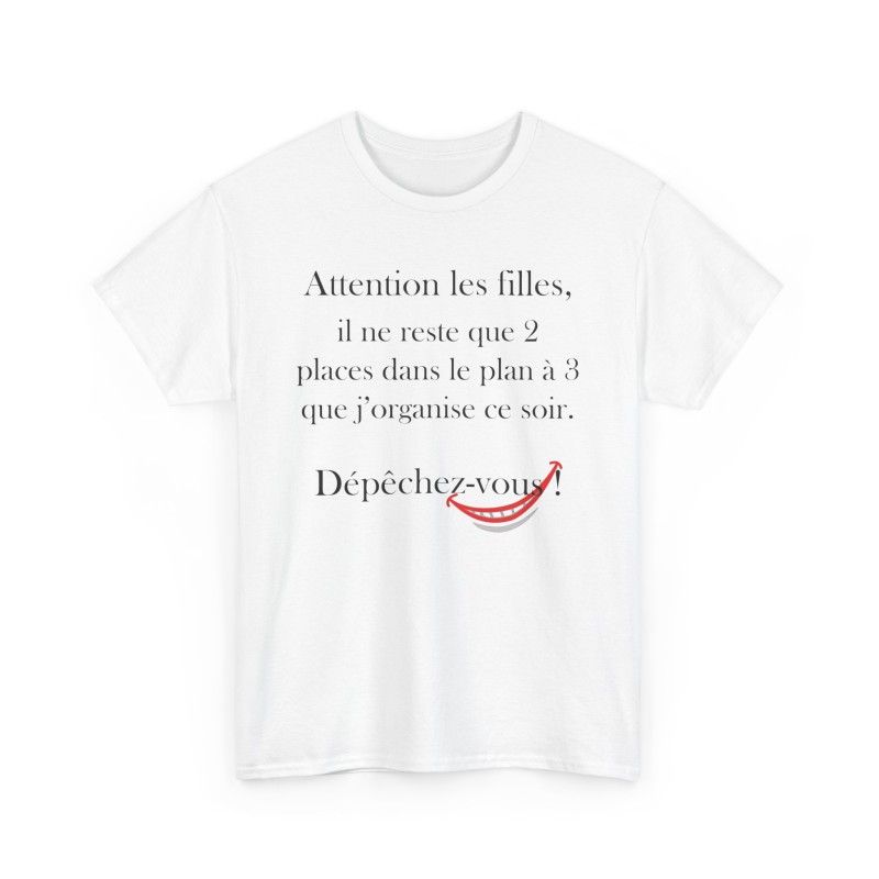 TSHIRT Attention les filles/mecs blanc