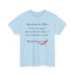 TSHIRT Attention les filles/mecs bleu clair