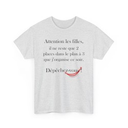 TSHIRT Attention les filles/mecs cendre