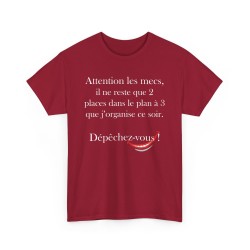 TSHIRT Attention les filles/mecs rouge cardinal