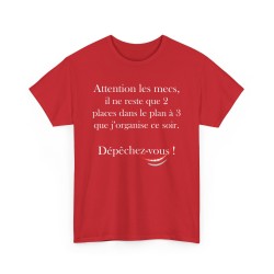 TSHIRT Attention les filles/mecs rouge