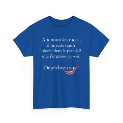 TSHIRT Attention les filles/mecs bleu royal