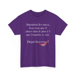 TSHIRT Attention les filles/mecs violet