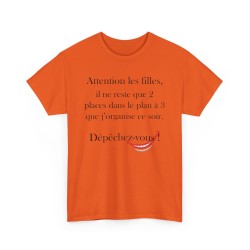 TSHIRT Attention les filles/mecs orange