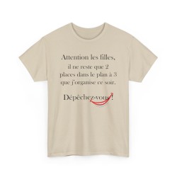 TSHIRT Attention les filles/mecs sable