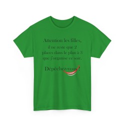 TSHIRT Attention les filles/mecs vert