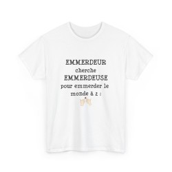 TSHIRT EMMERDEUR/EMMERDEUSE blanc