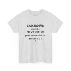 TSHIRT EMMERDEUR/EMMERDEUSE cendre