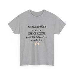 TSHIRT EMMERDEUR/EMMERDEUSE gris