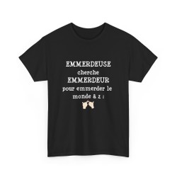 TSHIRT EMMERDEUR/EMMERDEUSE noir