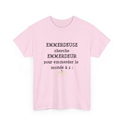 TSHIRT EMMERDEUR/EMMERDEUSE rose
