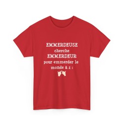 TSHIRT EMMERDEUR/EMMERDEUSE rouge