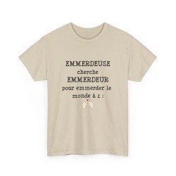 TSHIRT EMMERDEUR/EMMERDEUSE sable