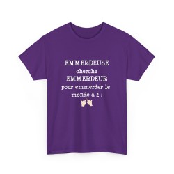 TSHIRT EMMERDEUR/EMMERDEUSE violet