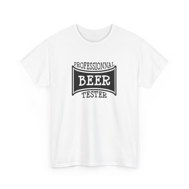 Tshirt unisexe professionnal beer tester blanc