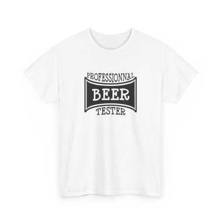 Tshirt unisexe professionnal beer tester blanc