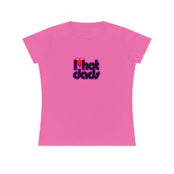 T-shirt ajusté I love Hot dads fuchsia
