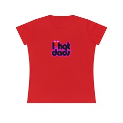T-shirt ajusté I love Hot dads rouge