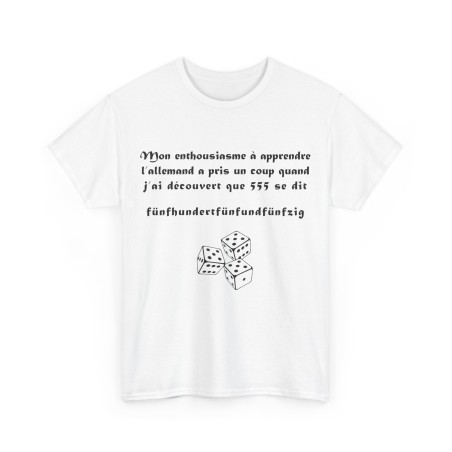 Tshirt Mon enthousiasme à apprendre blanc