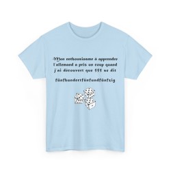 Tshirt Mon enthousiasme à apprendre bleu ciel