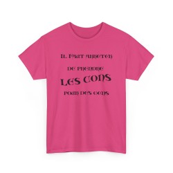 T-shirt il faut arrêter de prendre les cons fuchsia