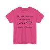 T-shirt il faut arrêter de prendre les cons fuchsia