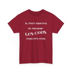 T-shirt il faut arrêter de prendre les cons rouge cardinal
