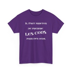 T-shirt il faut arrêter de prendre les cons violet