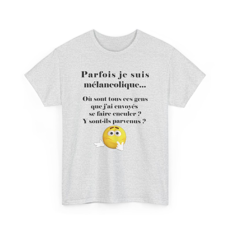 Tshirt Parfois je suis mélancolique cendre
