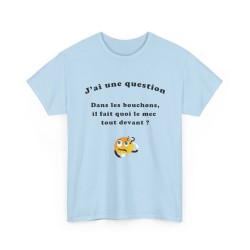 T-shirt Dans les bouchons bleu ciel